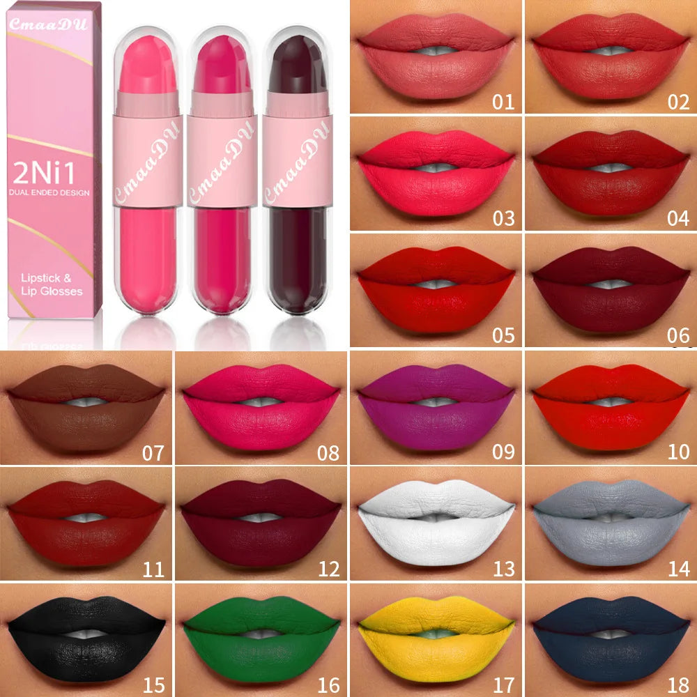 Halloween Lip Gloss Set, 3-Piece Shiny Lipstick Duo