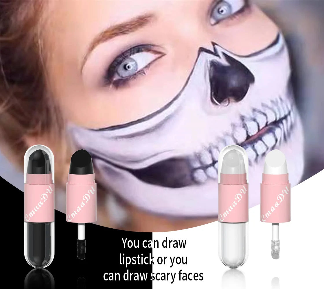Halloween Lip Gloss Set, 3-Piece Shiny Lipstick Duo