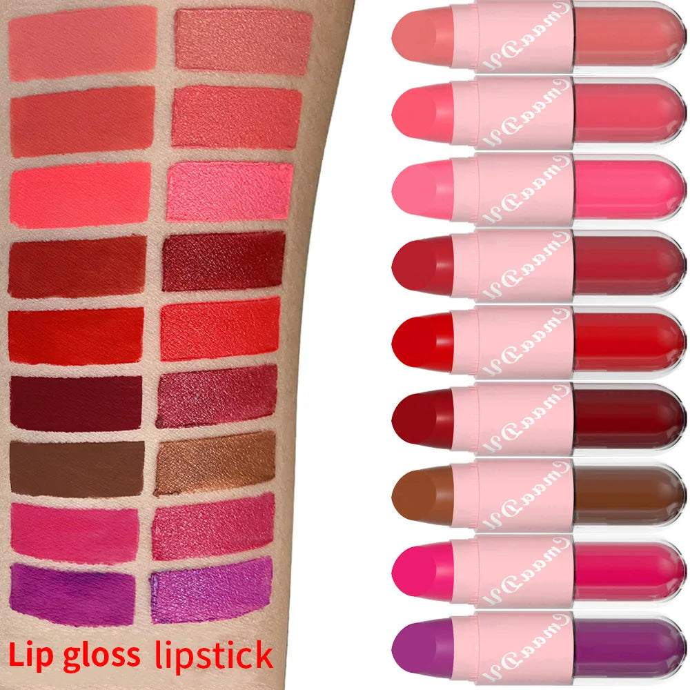 Halloween Lip Gloss Set, 3-Piece Shiny Lipstick Duo