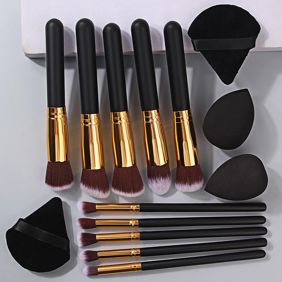 High-End Wooden Handled Makeup Brush Set