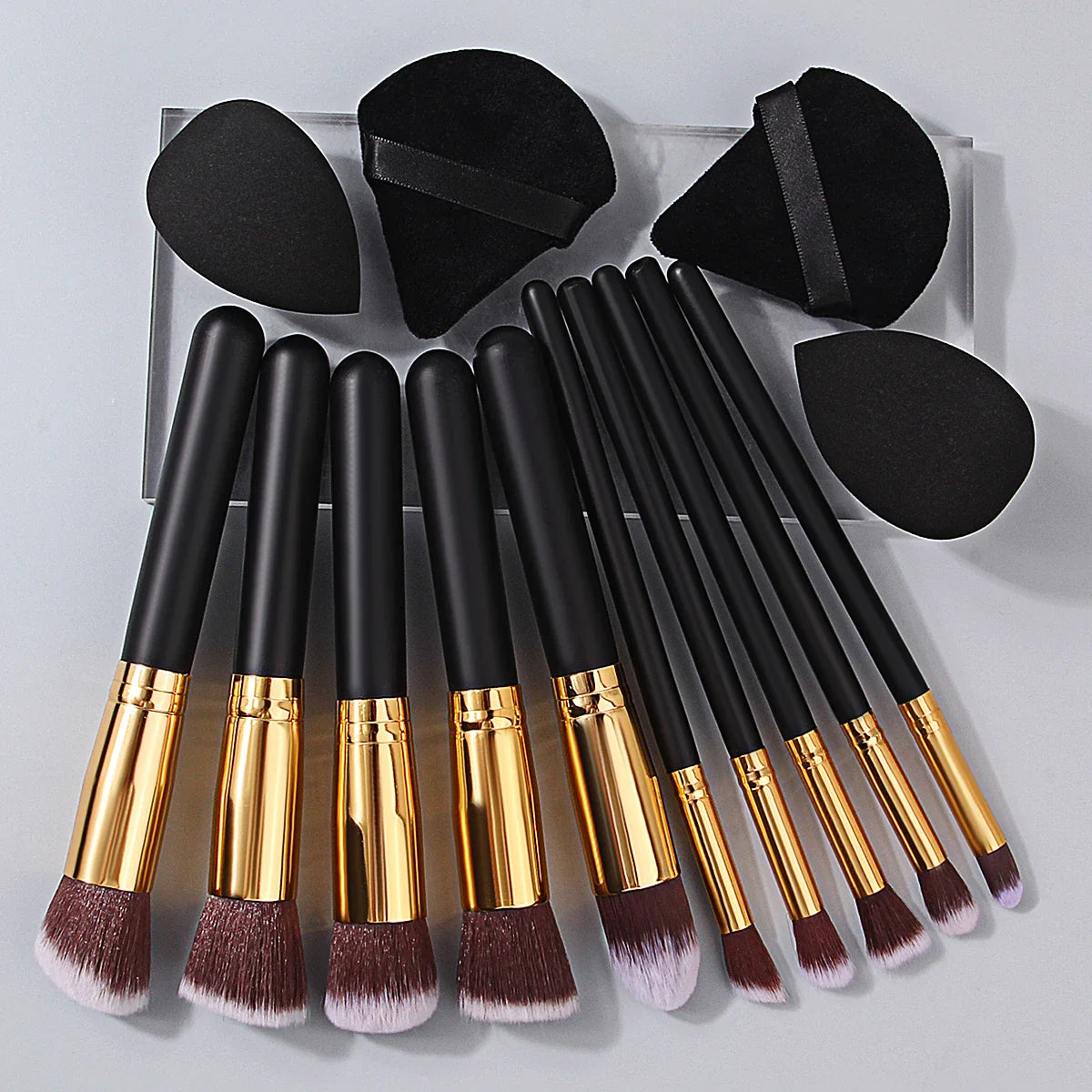 High-End Wooden Handled Makeup Brush Set