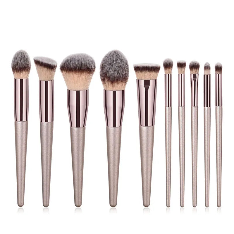 Hot Champagne Makeup Brushes Set 14 Pcs