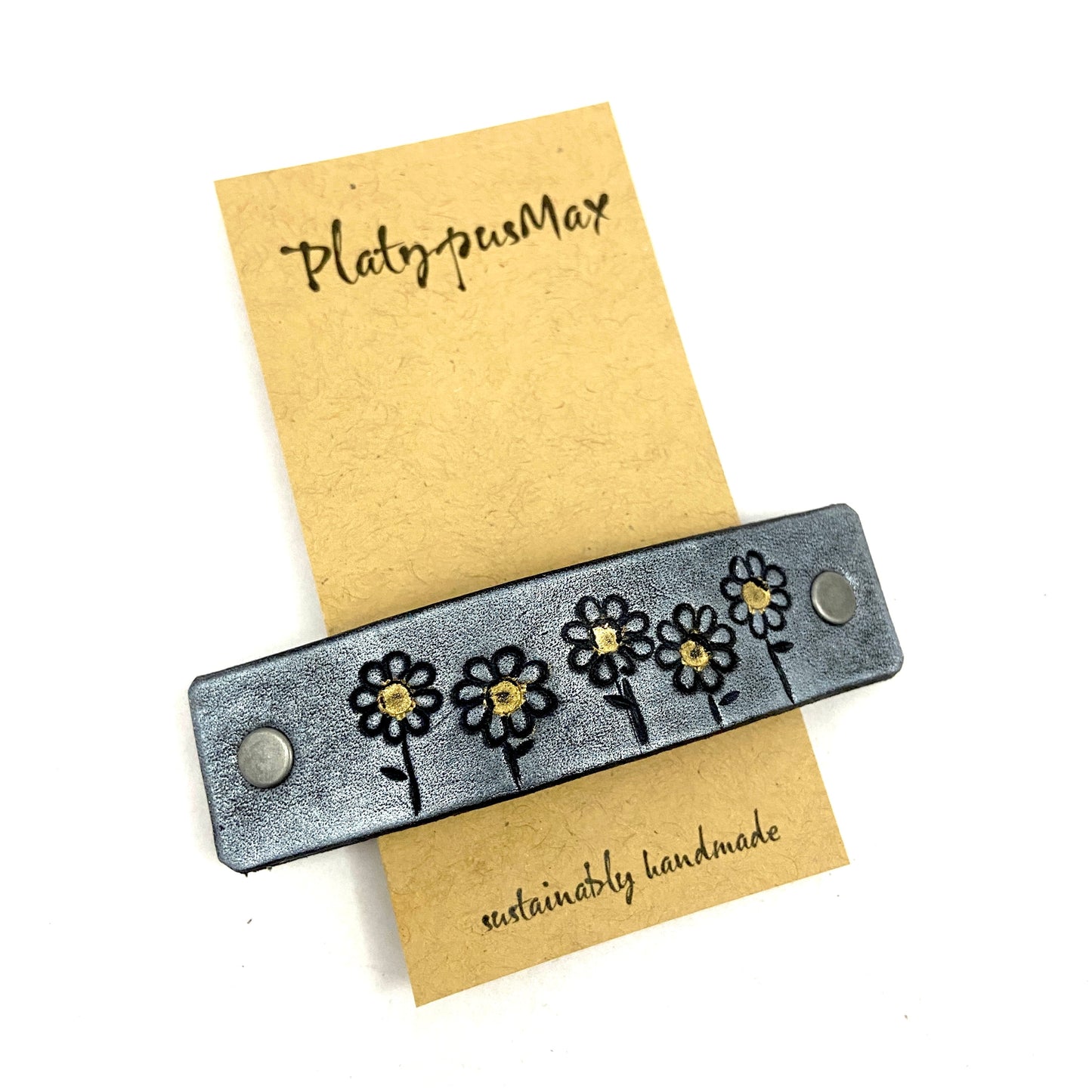 Silver Daisies Hair Clip