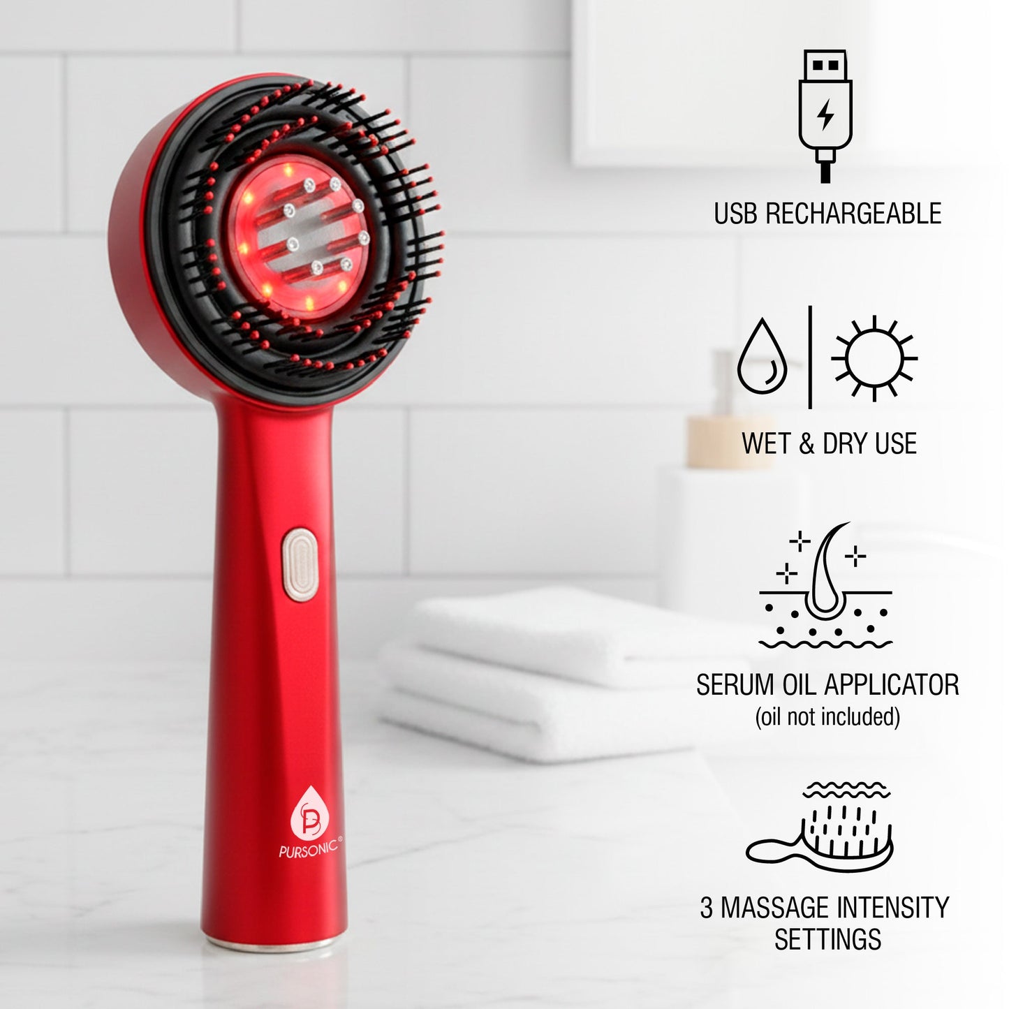 Ultimate Hair Rejuvenation & Styling Bundle – 3-in-1 LED Scalp Therapy Brush + One Step Volumizing Hair Dryer