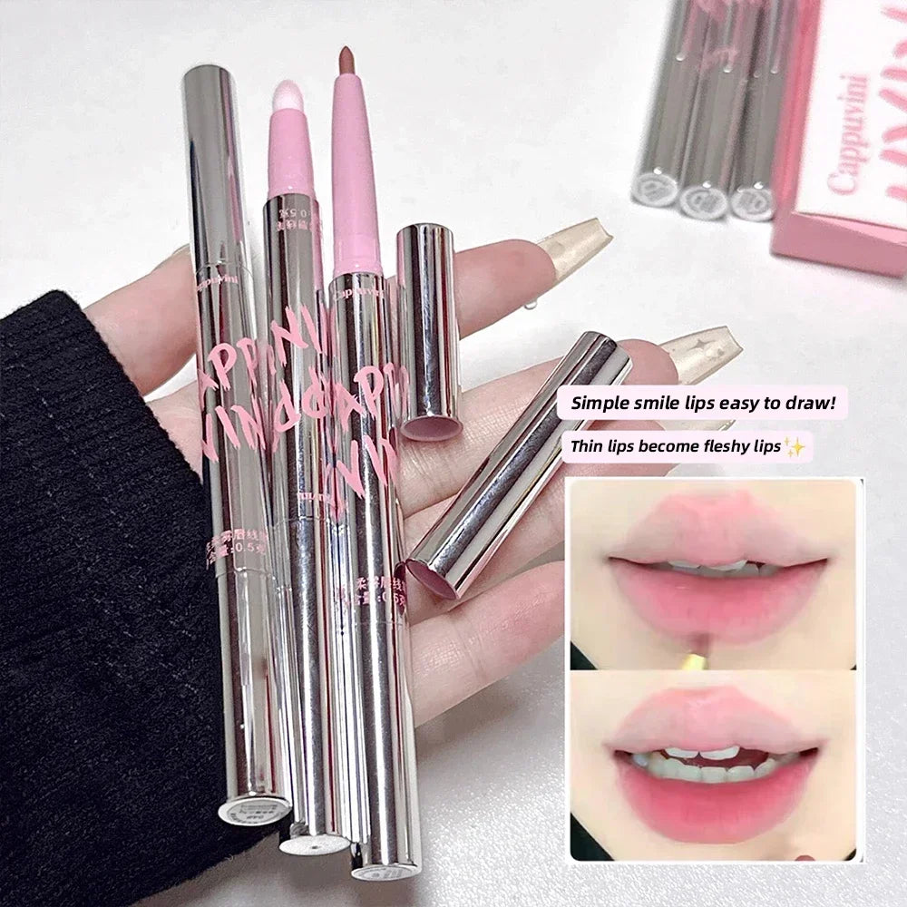 Lip Liner Pen Matte Waterproof Longlasting Silver Tube Makeup