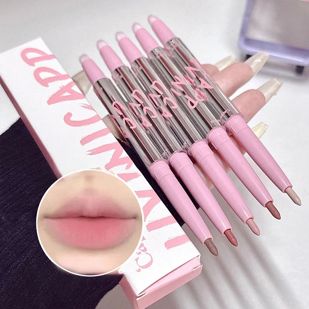 Lip Liner Pen Matte Waterproof Longlasting Silver Tube Makeup