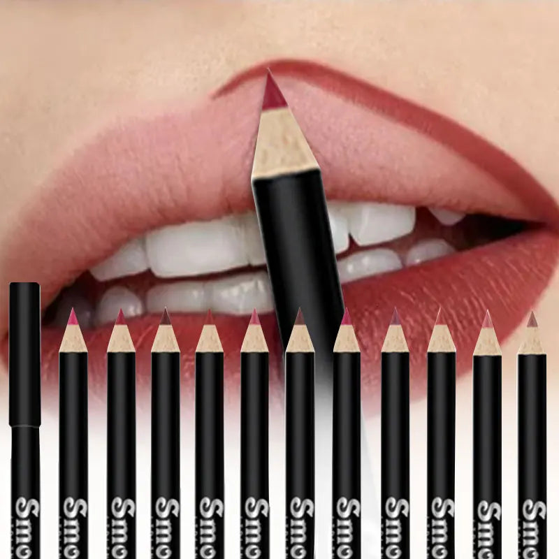 Lip Liner Pen Set Waterproof Easy To Color Makeup