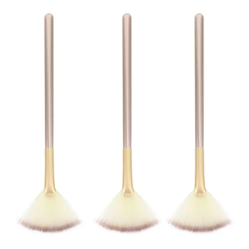 Makeup Brushes Kit 3Pcs Fan Highlight Blush