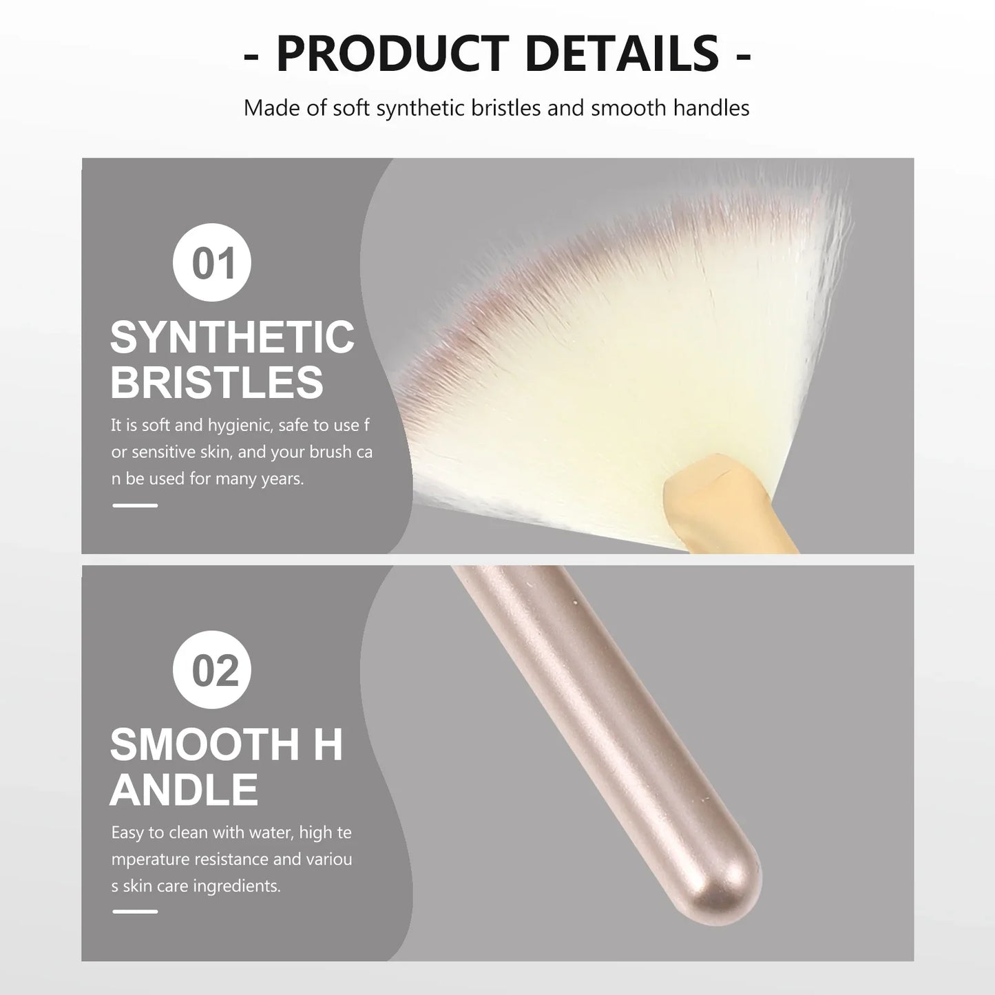 Makeup Brushes Kit 3Pcs Fan Highlight Blush