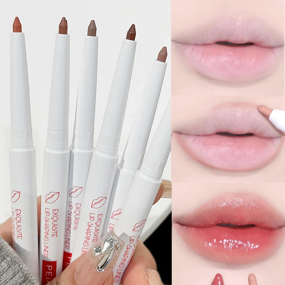 Matte Lipstick Pen Nude Brown Waterproof Lip Liner Pencil