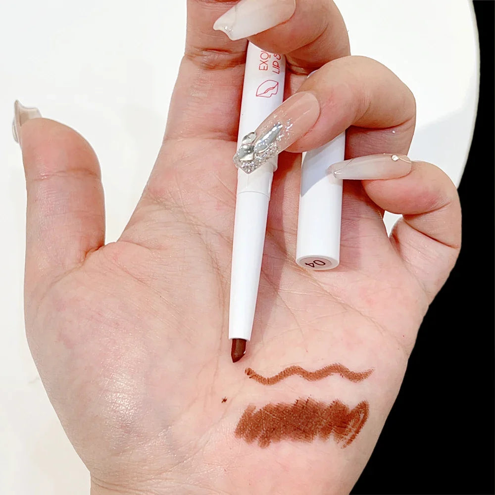 Matte Lipstick Pen Nude Brown Waterproof Lip Liner Pencil