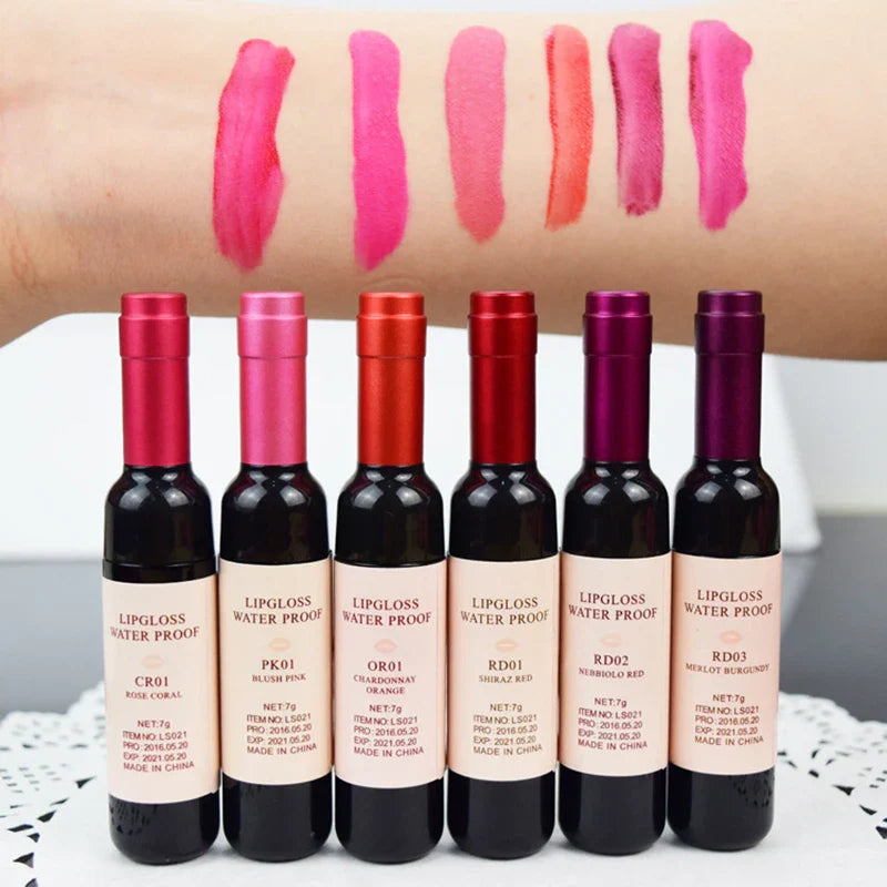 Matte Liquid Lipstick Red Wine Bottle Shaped Lip Gloss