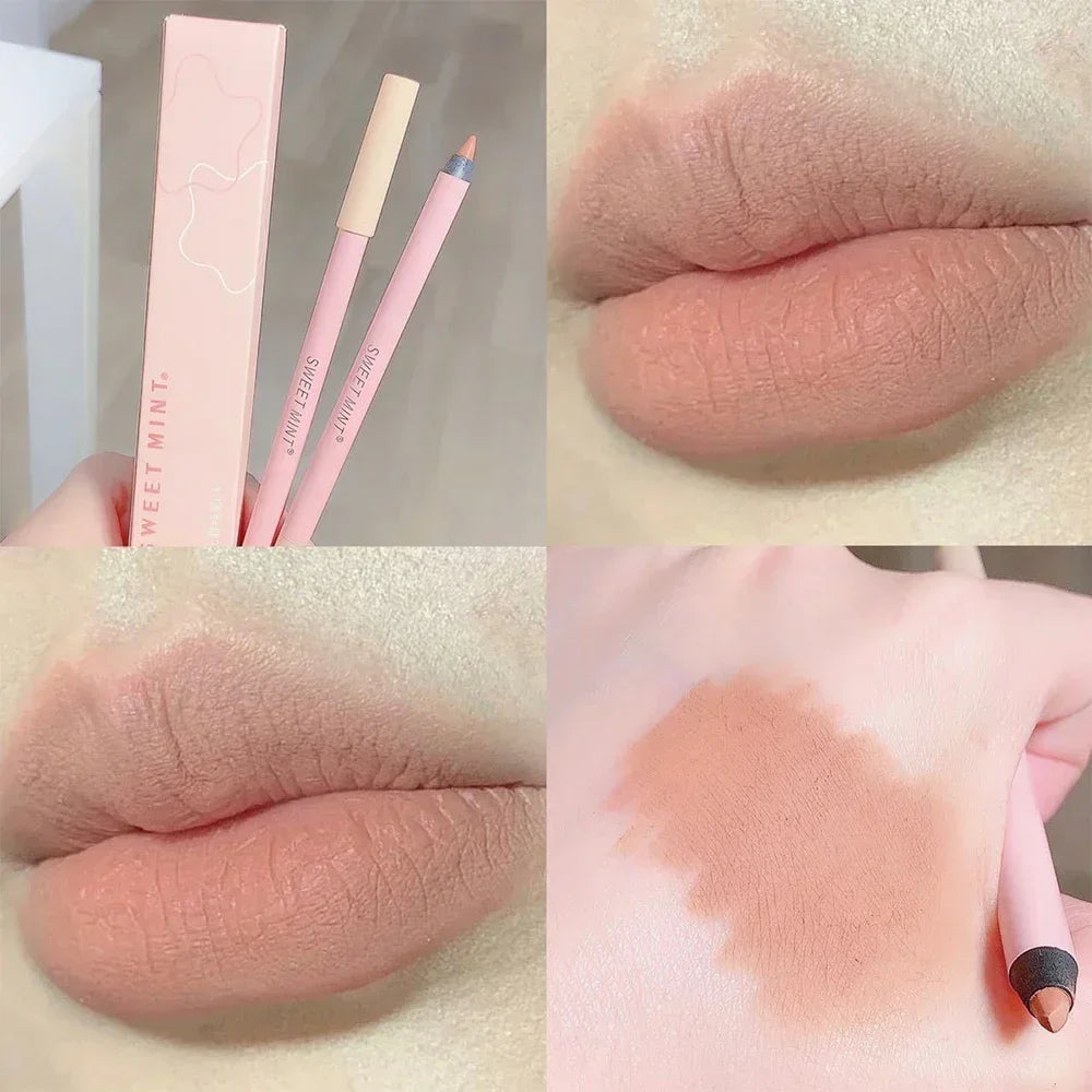 Matte Pink Lip Liner Pen Smooth Lip Contouring Makeup