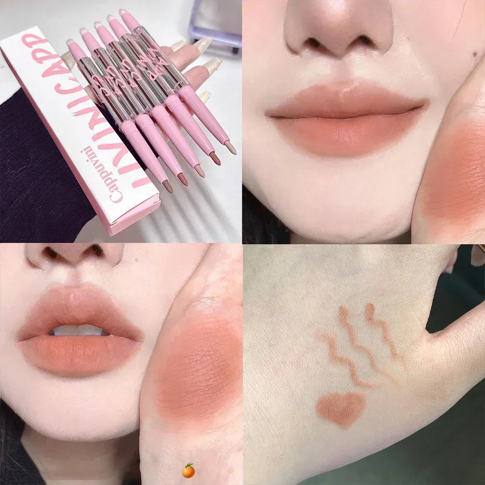 Matte Pink Lip Liner Pen Smooth Lip Contouring Makeup