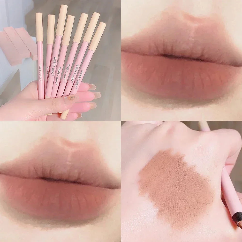 Matte Pink Lip Liner Pen Smooth Lip Contouring Makeup