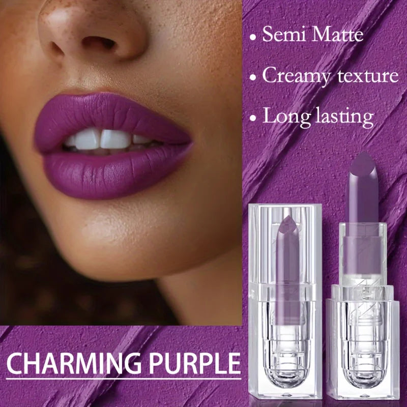 Matte Purple Lip Gloss High Pigment Makeup