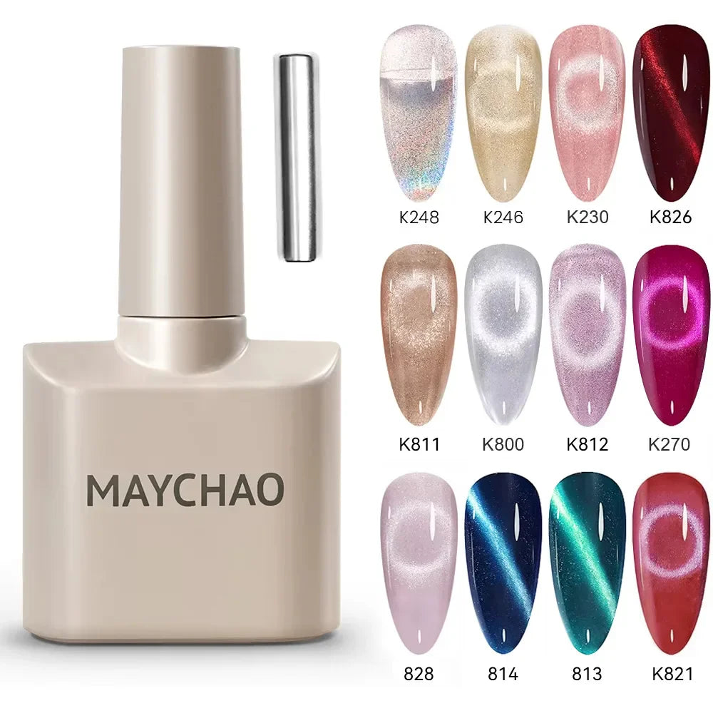 Maychao 12ml Cat Eye Gel Nail Polish Rainbow Effect