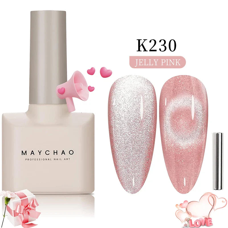 Maychao 12ml Cat Eye Gel Nail Polish Rainbow Effect