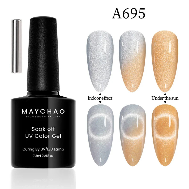 Maychao 12ml Cat Eye Gel Nail Polish Rainbow Effect