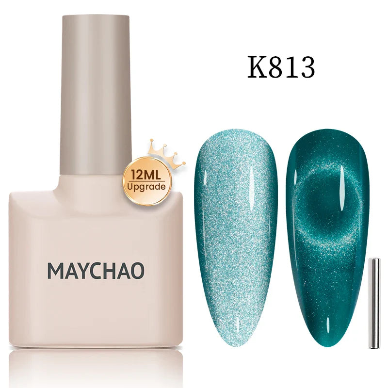 Maychao 12ml Cat Eye Gel Nail Polish Rainbow Effect