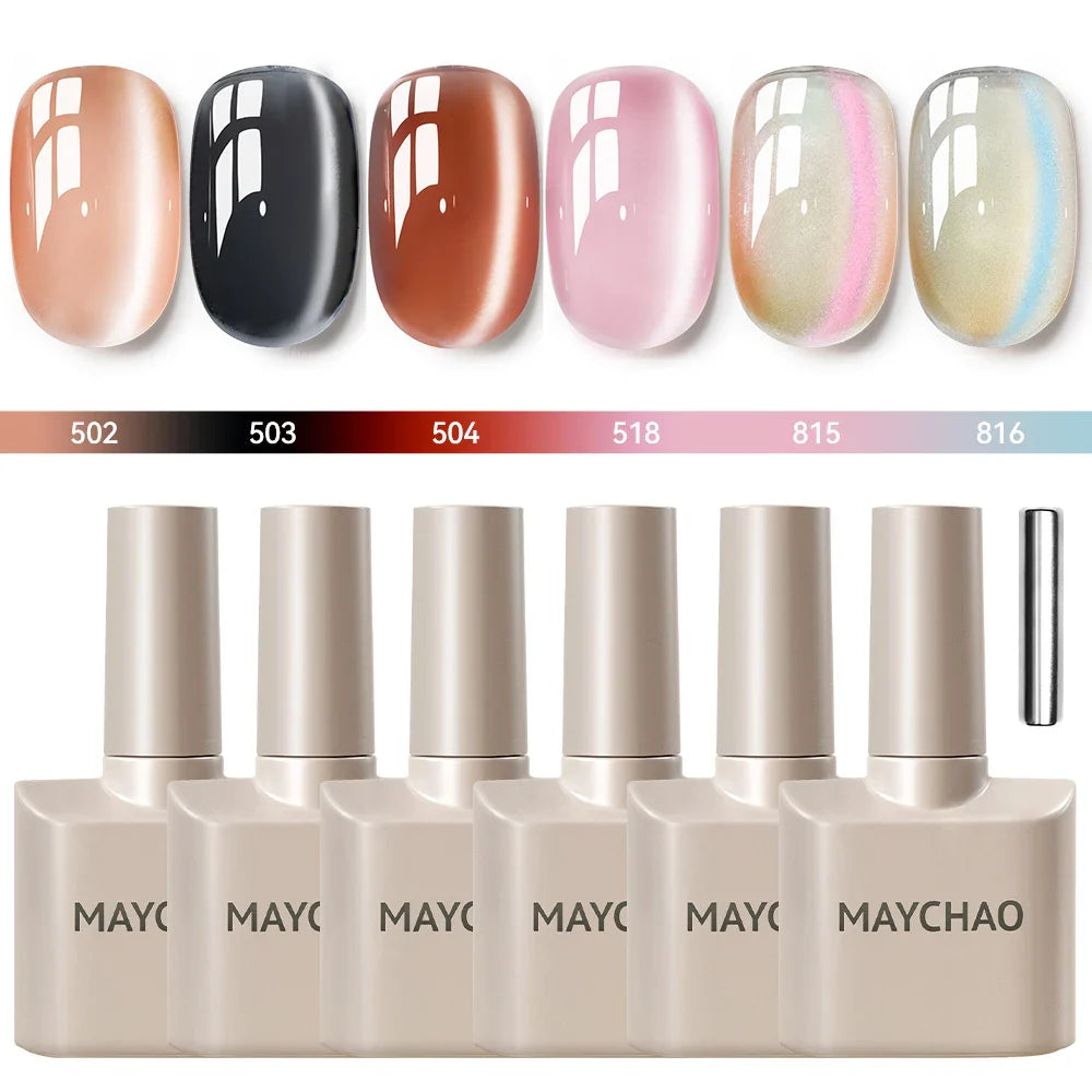 Maychao 12ml Cat Eye Gel Nail Polish Rainbow Effect