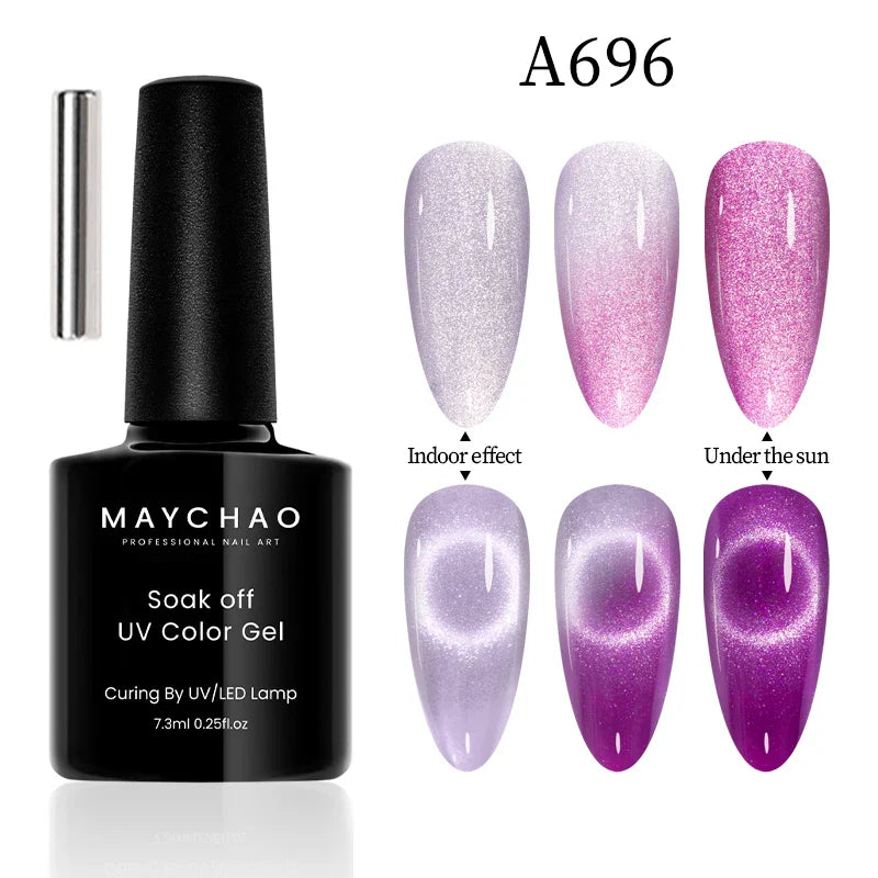 Maychao 12ml Cat Eye Gel Nail Polish Rainbow Effect