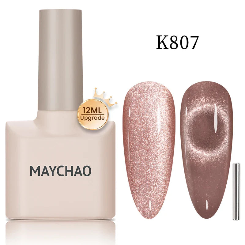 Maychao 12ml Cat Eye Gel Nail Polish Rainbow Effect