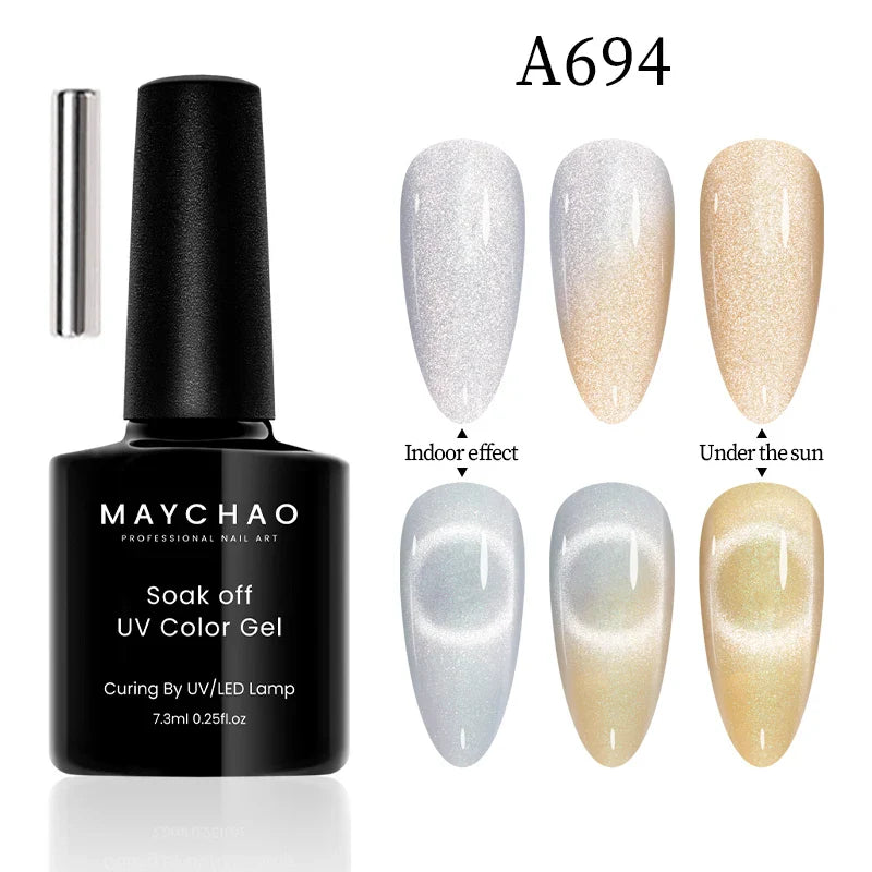 Maychao 12ml Cat Eye Gel Nail Polish Rainbow Effect