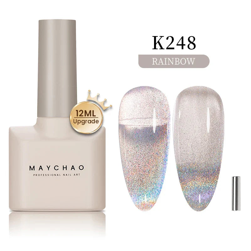 Maychao 12ml Cat Eye Gel Nail Polish Rainbow Effect
