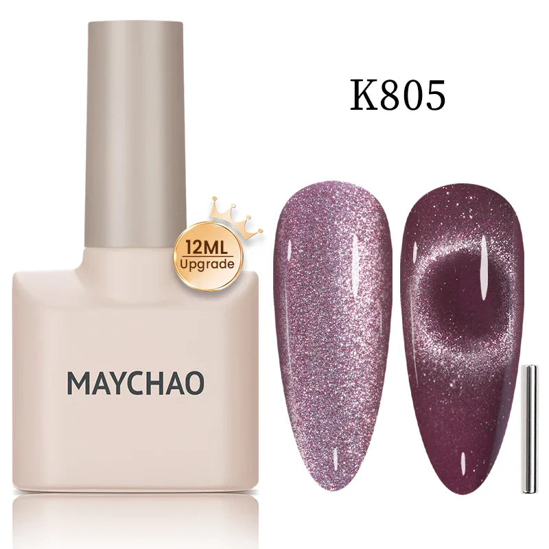 Maychao 12ml Cat Eye Gel Nail Polish Rainbow Effect