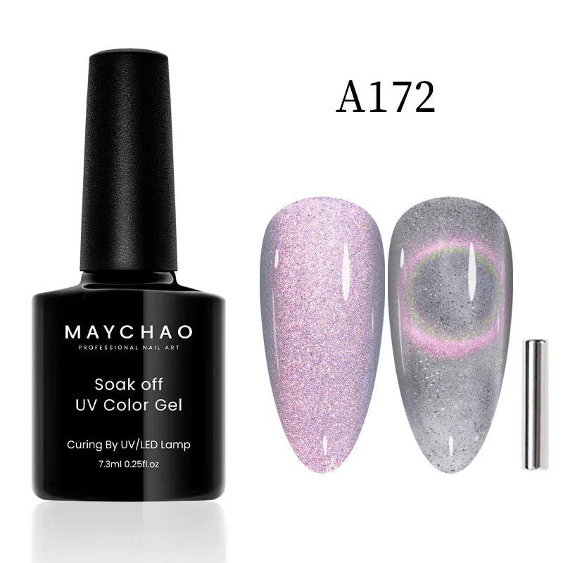 Maychao 12ml Cat Eye Gel Nail Polish Rainbow Effect