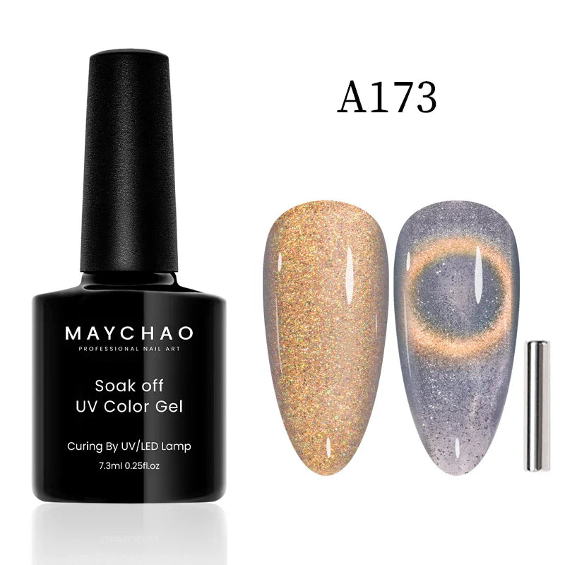 Maychao 12ml Cat Eye Gel Nail Polish Rainbow Effect