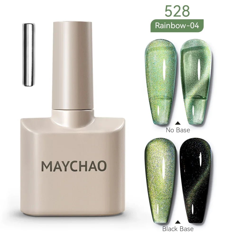 Maychao 12ml Cat Eye Gel Nail Polish Rainbow Effect