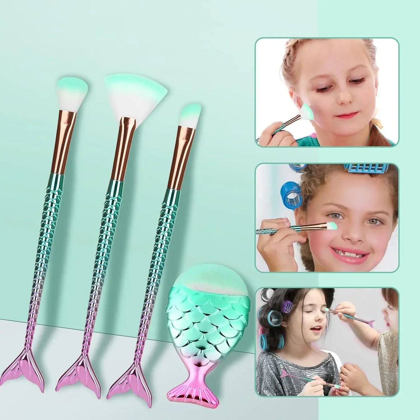 Mermaid Makeup Brush Set for Girls