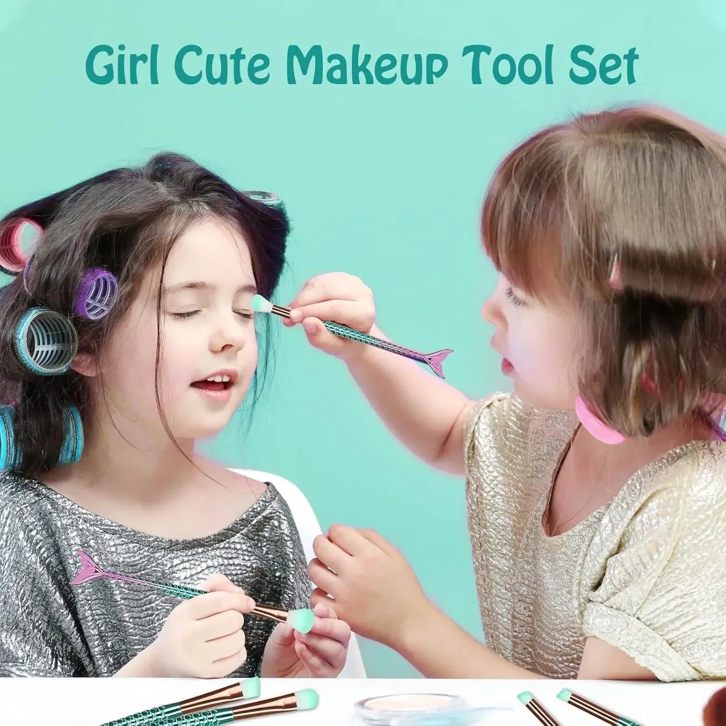 Mermaid Makeup Brush Set for Girls
