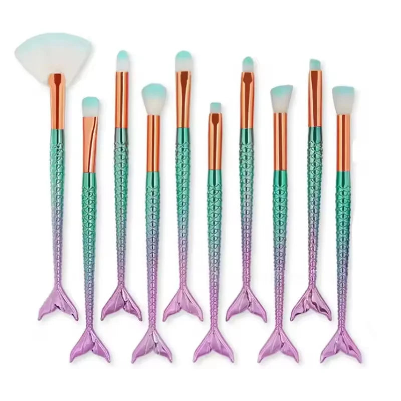 Mermaid Makeup Brush Set for Girls