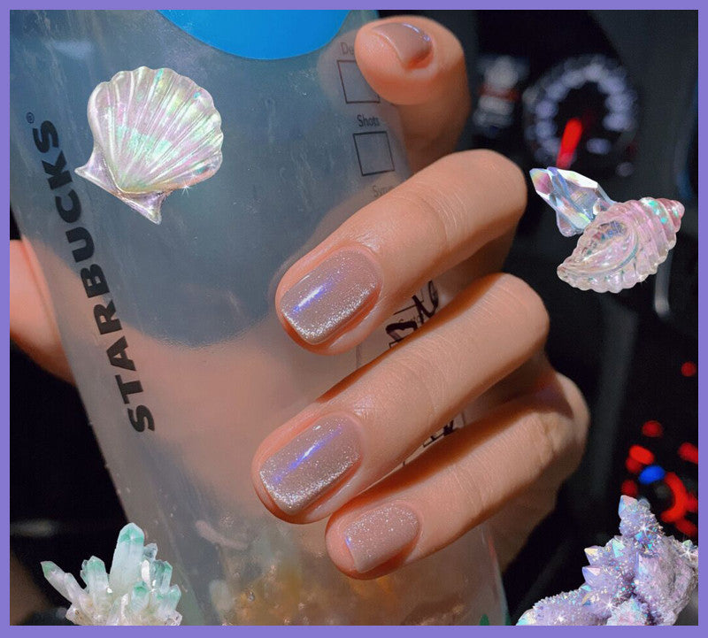 Milk Tea Crystal Cat Eye Nail Polish