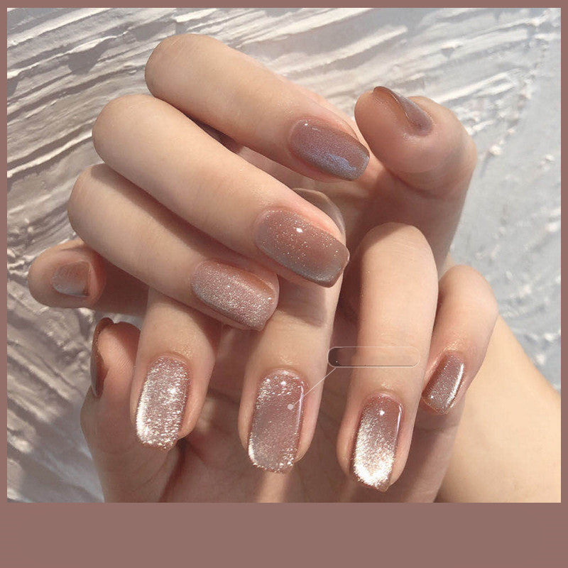 Milk Tea Crystal Cat Eye Nail Polish