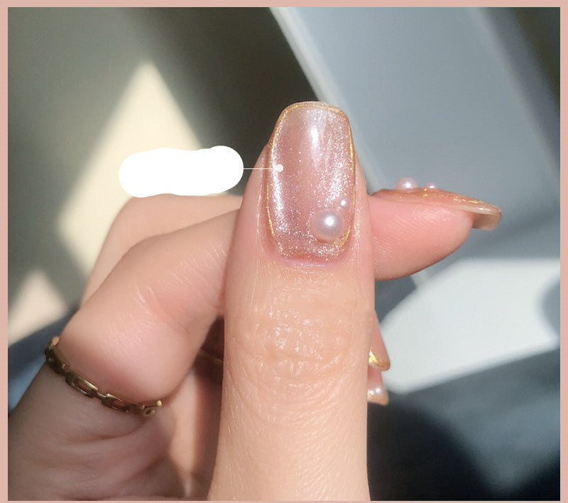 Milk Tea Crystal Cat Eye Nail Polish