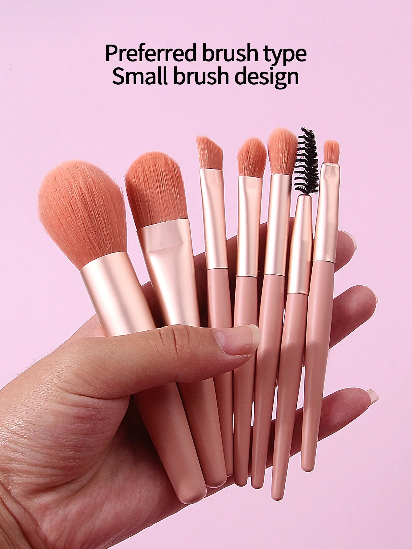 Mini 7pcs Makeup Brush Set for Beginners
