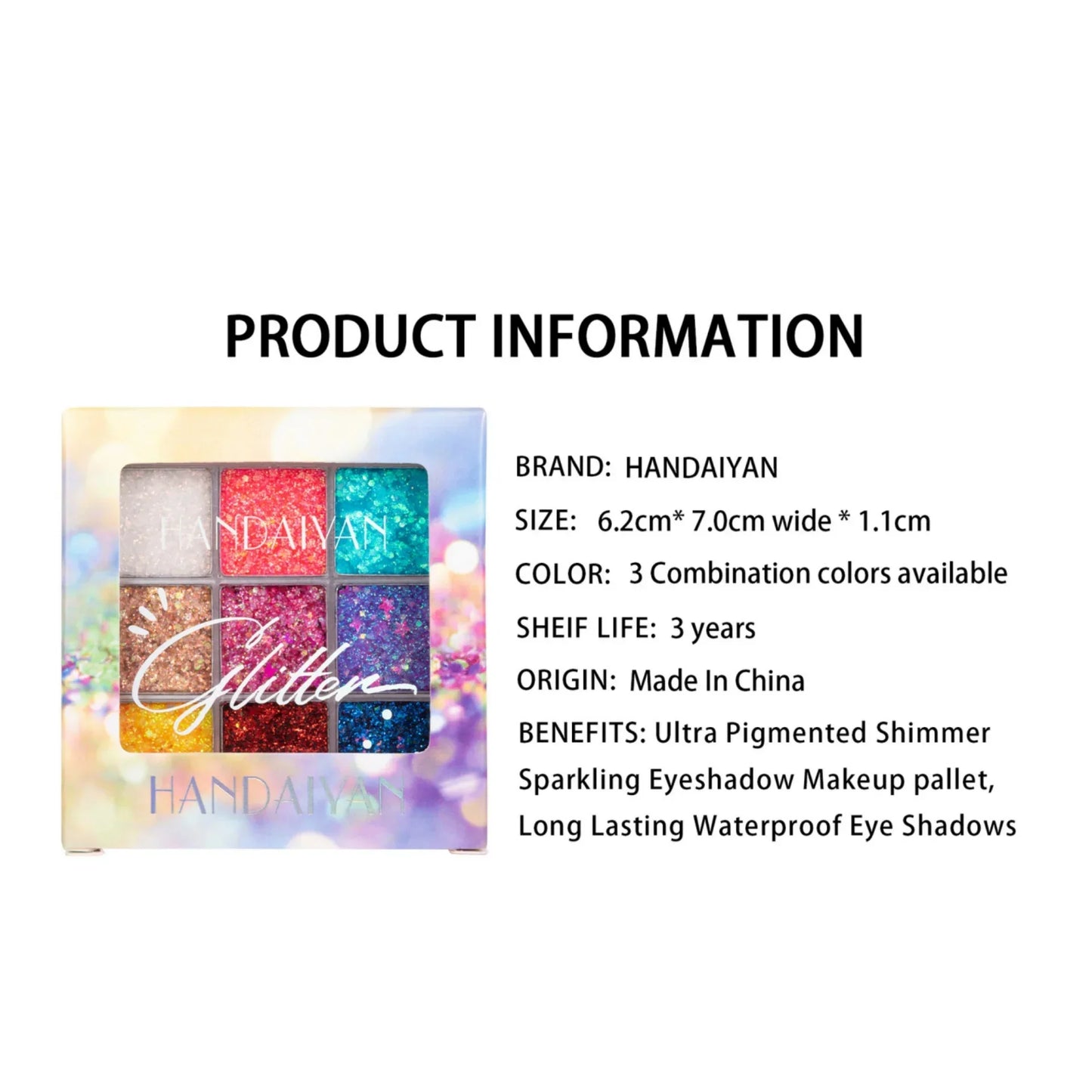 Mini 9-Color Glitter Eyeshadow Palette