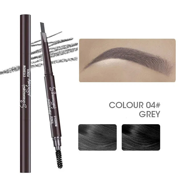 Natural Brown Waterproof Eyebrow Pencil With Brush For Precise Brows