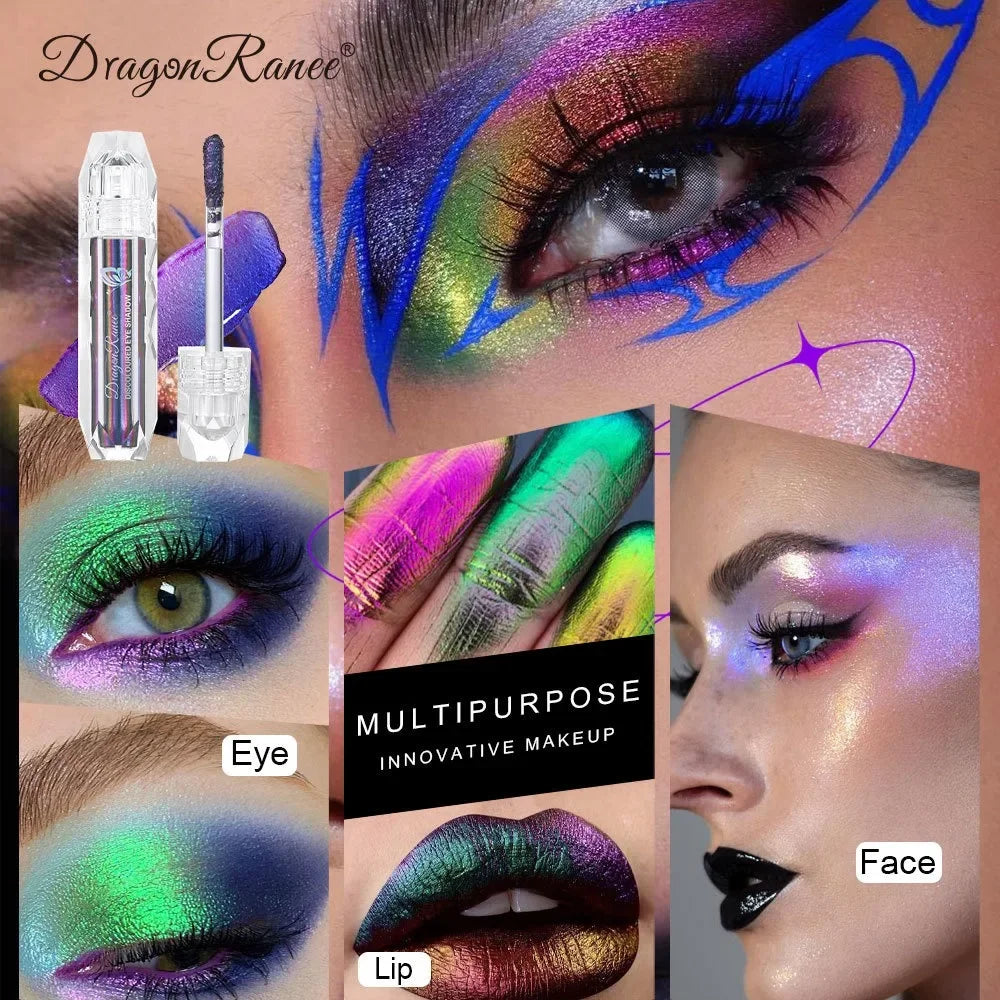 Navy Green Chameleon Glitter Lip & Eye Gloss Stick