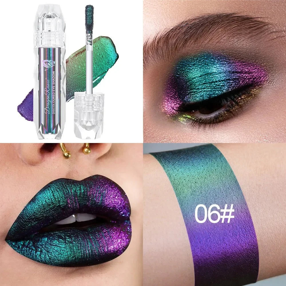 Navy Green Chameleon Glitter Lip & Eye Gloss Stick