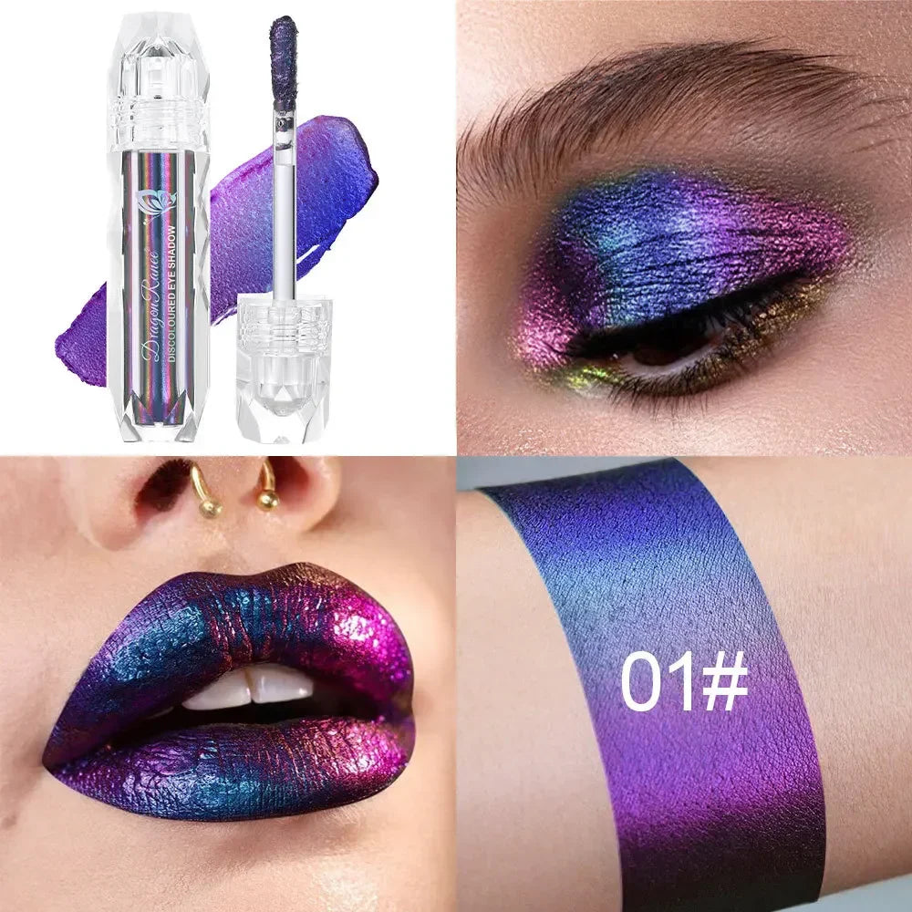 Navy Green Chameleon Glitter Lip & Eye Gloss Stick
