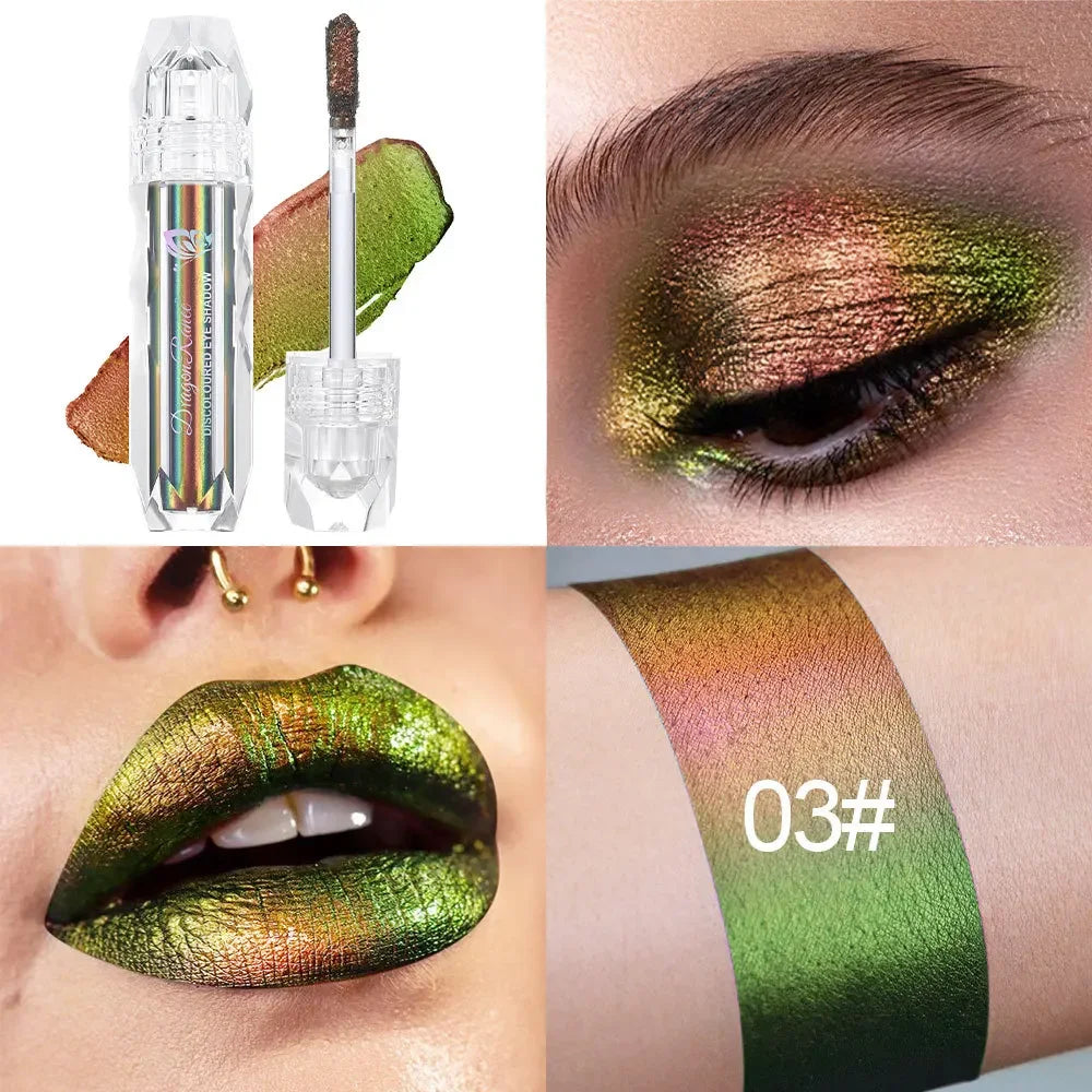 Navy Green Chameleon Glitter Lip & Eye Gloss Stick