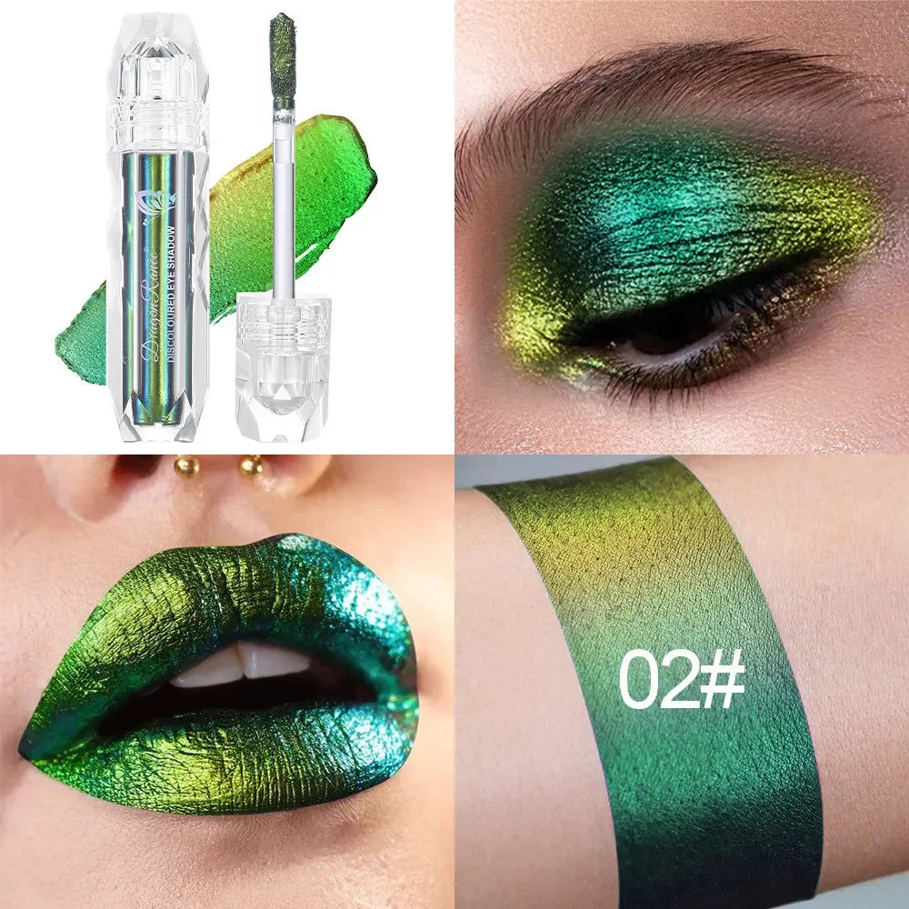 Navy Green Chameleon Glitter Lip & Eye Gloss Stick