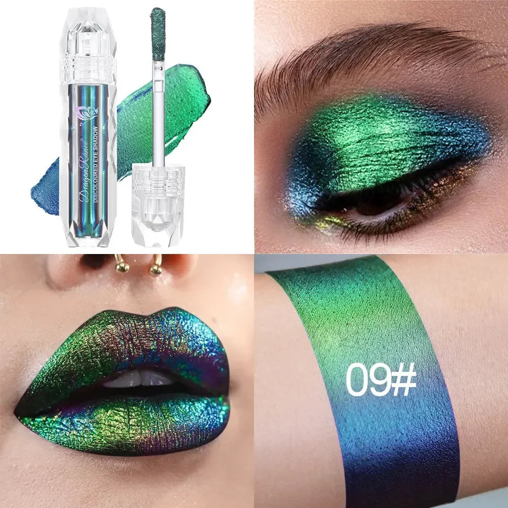Navy Green Chameleon Glitter Lip & Eye Gloss Stick