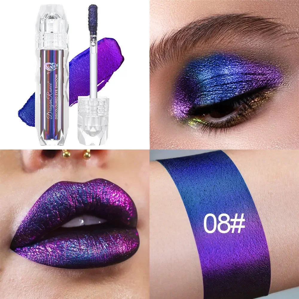 Navy Green Chameleon Glitter Lip & Eye Gloss Stick