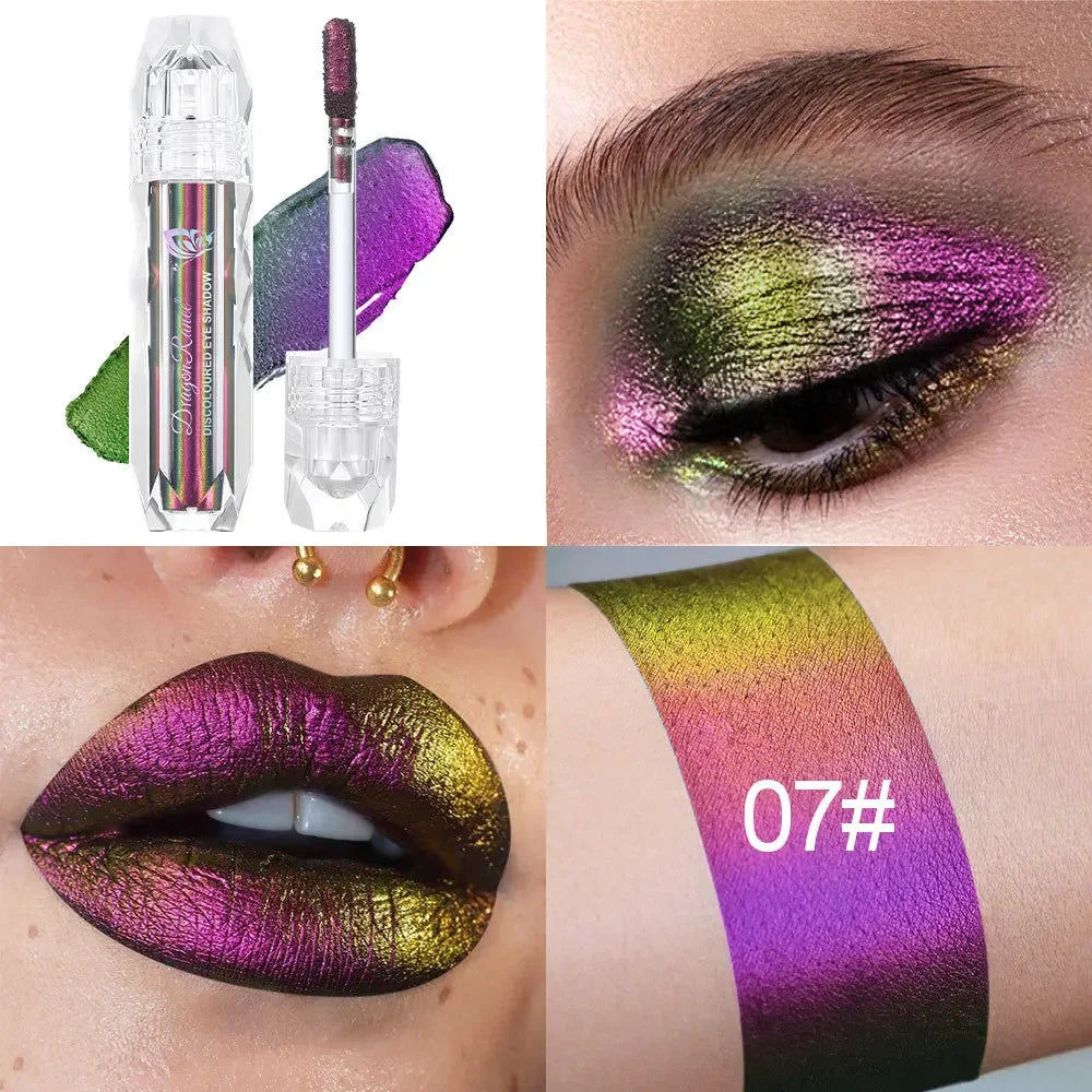 Navy Green Chameleon Glitter Lip & Eye Gloss Stick